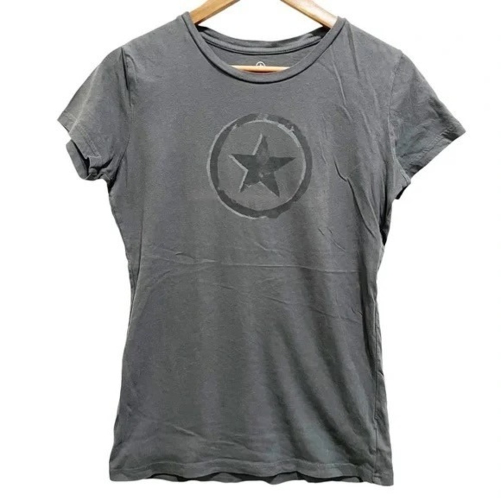 Converse Womens Graphic Star Logo T-Shirt Charcoal Grey Cotton Crew Neck‎ Large